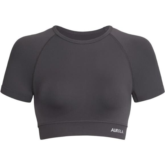 Influence Crop Top Workout Shirts for Women Plum Truffle - Picture 1 of 6